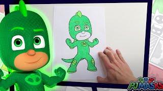 Lerne Gecko zu zeichnen  PJ Masks Deutsch  Malen für Kinder  Cartoons für Kinder  Pyjamahelden