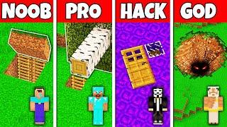 Minecraft Battle NOOB vs PRO vs HACKER vs GOD SECRET UNDERGROUND HOUSE BUILD CHALLENGE in Minecraft