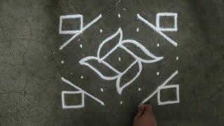 Simple rangoli designs 7×7 dots kolam designs  chukkala muggulu  muggulu designs  easy rangoli