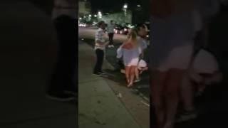 After Club fight  Group of Men and Women fighting