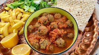 طرز تهیه کامل کوفته قلقلی با گوشت چرخ کرده  Meatballs with tomato sauce