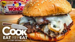 Big Juicy Mushroom Swiss Burger Recipe  Blackstone Griddle Recipes