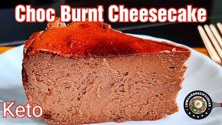 HOW TO MAKE KETO CHOCOLATE BURNT CHEESECAKE  SUPER EASY  NO TOOLS  RICH & CREAMY  DELICIOUS