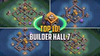 TOP 10 Builder Hall 7 BH7 Base Layout + Copy Link 2024  Clash of Clans