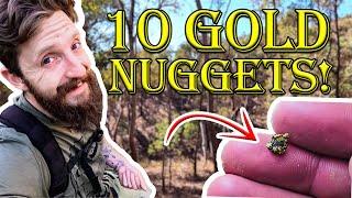 Jackpot 10 Gold Nuggets Discovered in One Hole with Metal Detector