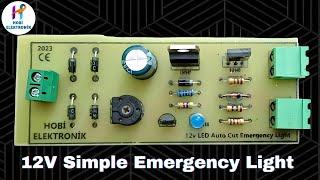 12V Simple Emergency Light Circuit Diagram  Elektriksiz kalmayın ... #emergency #led #electronic