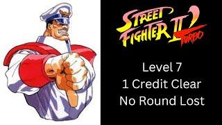 Street Fighter II Turbo Hyper Fighting SNES - M.Bison Level 7 - 1 Credit Clear - No Round Lost