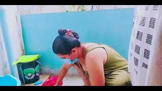 Clothes Washing in Nighty Dress Desi Cleaning Vlog HD