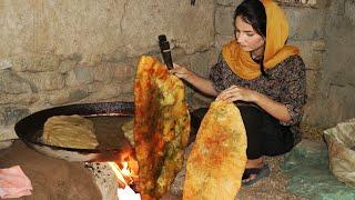 Traditional Afghan Bulani Recipe  Cooking in a Charming Village Setting