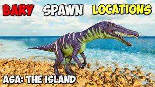 ASA BEST Baryonyx Spawn LOCATIONS  ARK Survival Ascended The Island