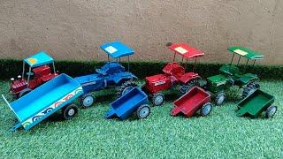 red blue green and multi colour tractor video Kiran Toys world