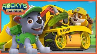 Rubbles Bulldozer is in a Pickle - Rockys Garage - PAW Patrol Cartoons for Kids