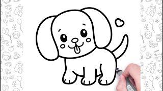 Easy Dog Drawing Step by Step  Bolalar uchun oson chizish  Easy Drawing For Kids