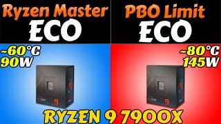 Ryzen 9 7900X - Ryzen Master ECO mode vs Stock Settings vs Custom PBO Limit