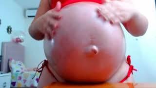 Extreme pregnant belly bulge by aliens parasites