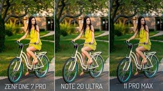 ASUS Zenfone 7 Pro VS Samsung Note 20 Ultra VS iPhone 11 Pro Max CAMERA COMPARISON