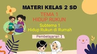 Kelas 2 Tematik  Tema 1 Subtema 1 Pembelajaran 1