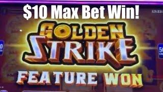  $10 MAX BET Win On Golden Strike With 2 Bonuses In A Bonus Preview From An Upcoming Video