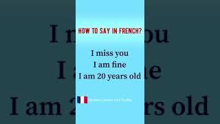 Learn French  Short 1  3 sentences in French # Shorts.