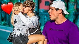 KISSING IN FRONT OF STRANGERS PRANK *PUBLIC PDA*