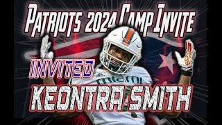 New England Patriots 2024 Rookie Camp Invite  Keontra Smith  Linebacker  Defensive Back  Miami