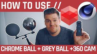 Chrome Ball + Grey Ball + 360 Cam for HDRI Lighting C4D  Redshift