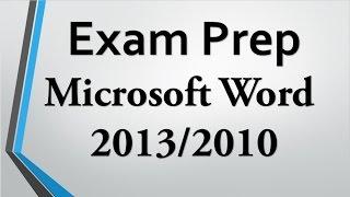 Exam Prep Word 201620132010