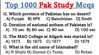 Top 1000 Pakistan Studies Mcqs  top Pakistan GK Mcqs ppsc fpsc nts pts etea issb paf navy police