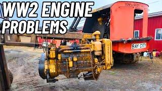 Removing a 1941 Caterpillar Engine for Repair