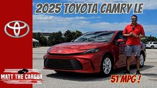 The cheapest 2025 Toyota Camry LE gets up to 53 MPG Is it the best trim to get? Review and Drive.