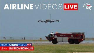 KC-135 Performs Emergency Landing on Runway 8R at HNL During Live Broadcast