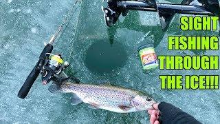 CRAZIEST Ice Fishing Day of my Life SIGHT-FISHING Through the Ice