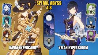 F2P Navia Hypercarry & Yelan Hyperbloom  Spiral Abyss 4.8 - Floor 12  Genshin Impact