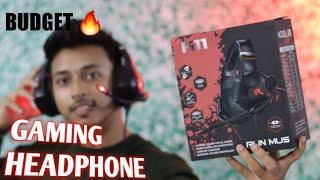 BUDGET GAMING HEADPHONE  RUNMUS K11 WIRED GAMING HEADPHONE  WITH MIC  50MM DRIVERS  LED LIGHT 