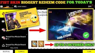 FREE FIRE REDEEM CODE TODAY 29 SEPTEMBER REDEEM CODE FREE FIRE  FF REDEEM CODE TODAY 29 SEPTEMBER