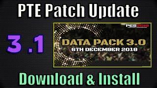 PES 2019 PTE Patch 3.1 Update Data Pack 3.0  install on PC