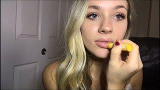 ASMR APPLYING LIPGLOSS W MOUTH SOUNDS