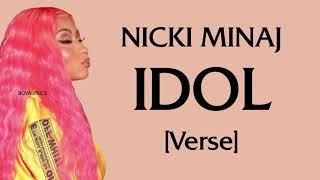 Nicki Minaj BTS - IDOL Verse - Lyrics whats good korea? boss for my whole career face top tier