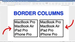 How To Put a Border Around Two Columns In Word