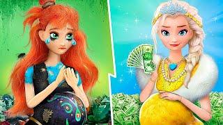 Fakir Anna vs Zengin Elsa Bebekleriyle  30 Karlar Ülkesi Bebeği Kendin Yap Projesi