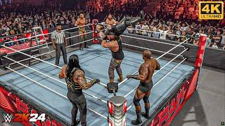 WWE 2K24 - Reigns Strowman & Lashley vs. Owens Zayn & Mahal - Raw 2018