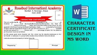 how to make character certificate design in ms word 2010  certificate design in ms word