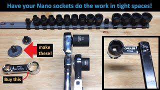Nano Sockets are cool use a 38 ratchet OR your favorite 17mm wrench Astro Husky Sunex Tien-I