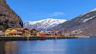 4K  Flam Fjord Electric Cruise  Nærøyfjord in winter