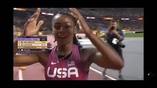 ShaCarri Richardson wins the 100m in Budapest. August 21st 2023