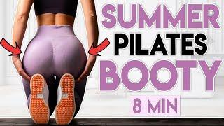 SUMMER BOOTY PILATES CHALLENGE  Shape & Round Your Booty  8 min