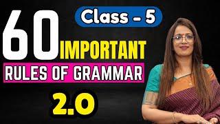 60 Important Rules Of Grammar 2.O  Class - 5  Basic English Grammar  English With Rani Maam
