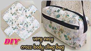 क्रॉसबॉडी स्लिंगबैग  बनाने का आसान तरीका ll How to make easy method cross body sling bag at home.