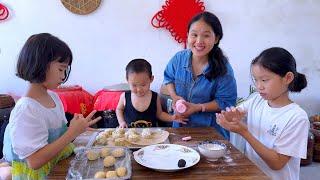 Three kids join inParent-child DIY mooncakesfull of happiness for the Mid-Autumn Festival