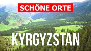 Kirgisistan schöne Orte Natur Berge Tourismus  Drone Video 4k  Reise nach Kirgisistan